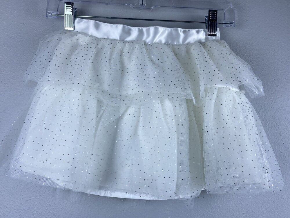 New Janie And Jack Sz 5 Disney Frozen X Wht Slvr Spkl Tulle Lined Satin Lmtd Ed